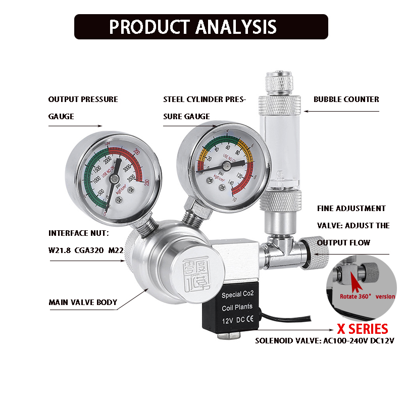 Aquarium CO2 regulator solenoi - Planted Aquarium Co2 System 评论和价格
